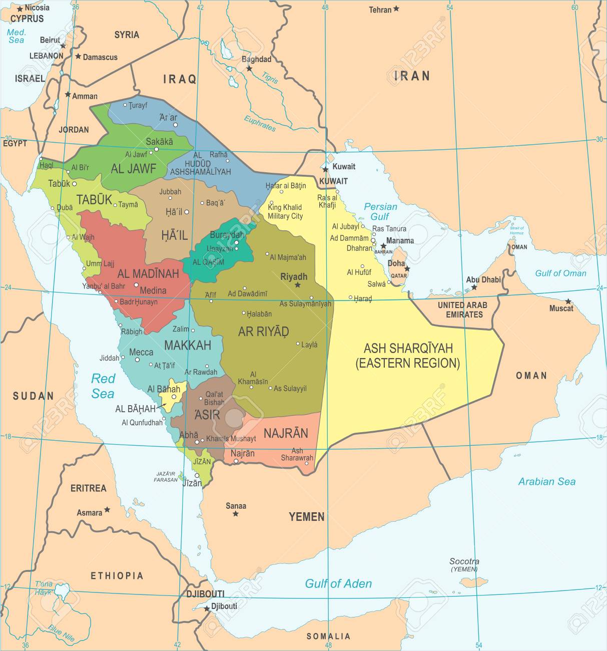 サウジアラビア地図